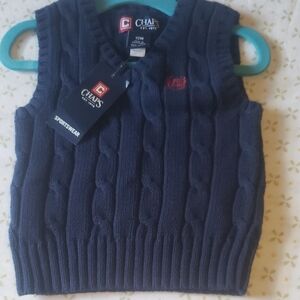 Kids Chaps Navy Cable Knit Vest